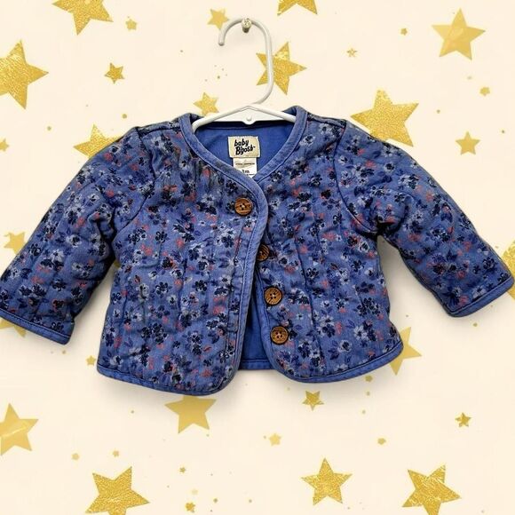 Baby B’GOSH Floral Quilted Jacket with Wooden Buttons - Picture 1 of 4